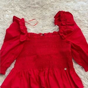 Liu Jo Red Ruffled Blouse